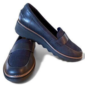 Clarks Sharon Gracie Loafer Size 7M Navy Leather Uppers NEW Other